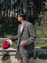 ブラックスーツ【夏用・薄手・イギリス風・ワイドフィット・ショートパンツ】（セットアップ対応）