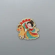 金属製十二生肖冷蔵庫マグネット【中国風・鎏金仕上げ・観光土産用】