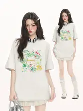 カジュアルなアートプリントTシャツ【純綿・ゆったりした短袖・夏用】