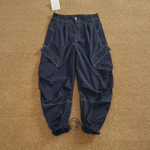夏用薄手ストレッチ速乾カーゴパンツ【ウエスト調整可能・ポケット付 き・ゆったりフィット】（セットアップ対応）