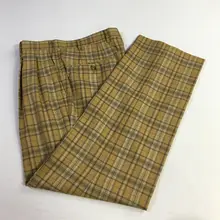 ヴィンテージ風 チェック柄 ストレートパント【春夏用・カジュアル・欧米スタイル】