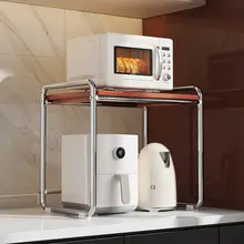 天然木製キッチン用電子レンジスタンド【引き出し付き・多機能収納ラック】