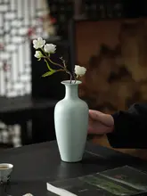 新中式 陶器製 花瓶【高級感あるデザイン・インテリア装飾用】