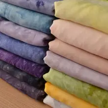 藍色タイダイコットンシフォン夏用生地【全棉・DIY用・スカーフやドレスに最適】