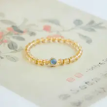 天然海水ブルーアクアマリンブレスレット【コレクション級・ブルークリスタル・ハンドメイド】