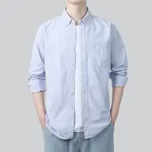 ブルーストライプ長袖 シャツ メンズシニアセンス