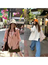 フィットのアシンメトリックシャツ【バルーンスリーブ・女性用・カジュアルデザイン】