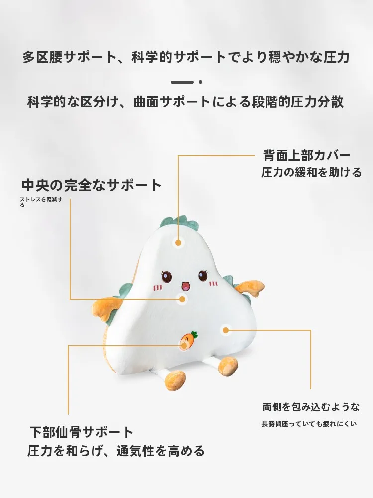 記憶フォーム車用ネックピロー：キャラクターデザインで腰椎サポートを実現