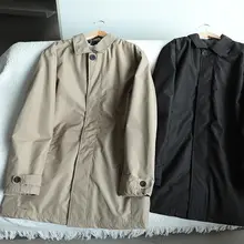 秋冬用 メンズ通勤コート【中綿・シングルボタン・ミドル丈】