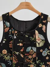 エレガントな花柄ベスト【春用・束腰デザイン・高級感のある中華スタイル】