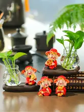 ミニ水耕栽培用花瓶【観葉植物用・デスクインテリア・グリーン】