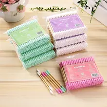 使い捨てダブルヘッドコットン棒【尖った先端・耳掃除・アイメイク用・家用】