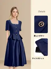 洗練された雰囲気の上品なトップスとスカート【春夏用・軽やかデザイン】（セットアップ対応）
