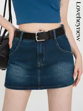 レトロAラインデニムミニスカート 女性 春夏 新作 スリム美脚 セクシー ショートスカート