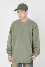 ユニセックス カラー無地 長袖Tシャツ【小さめ首元・ストリートダンススタイル】