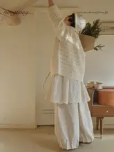 デザイン感漂う粗棒針編みの透かし模様カーディガン【春用・女性用・極上の柔らかさ】