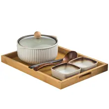 創造的な朝食用陶器ボウルとプレート【一人用・スープボウル・トレイ付き】（セットアップ対応）