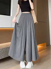 夏用薄手スカートパンツ【極上の柔らかさ・ワイドレッグ・ストレッチ・楽な着心地】（セットアップ対応）