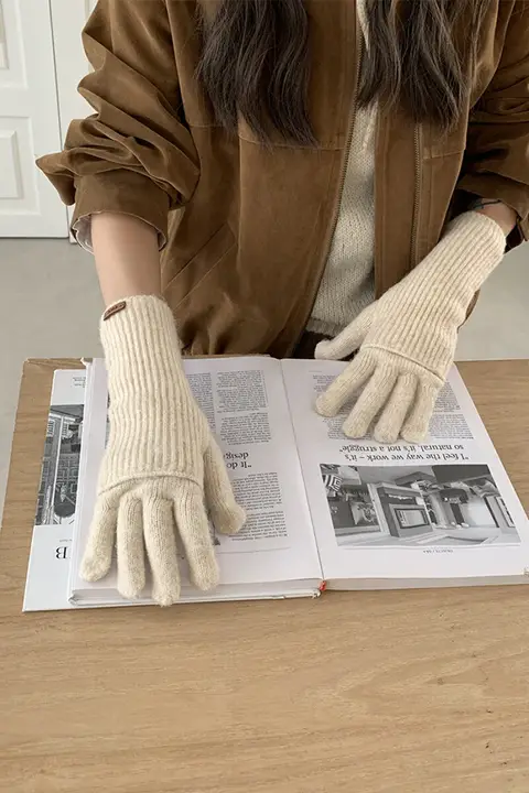 可触屏対応の防寒ニット指なし手袋【冬用・温かさと快適さの両立】（セットアップ対応）