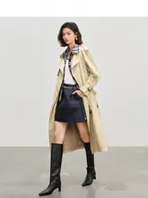 チェック柄バイカラーコート【春用・ビジネススタイル・ロング丈・コットン素材】