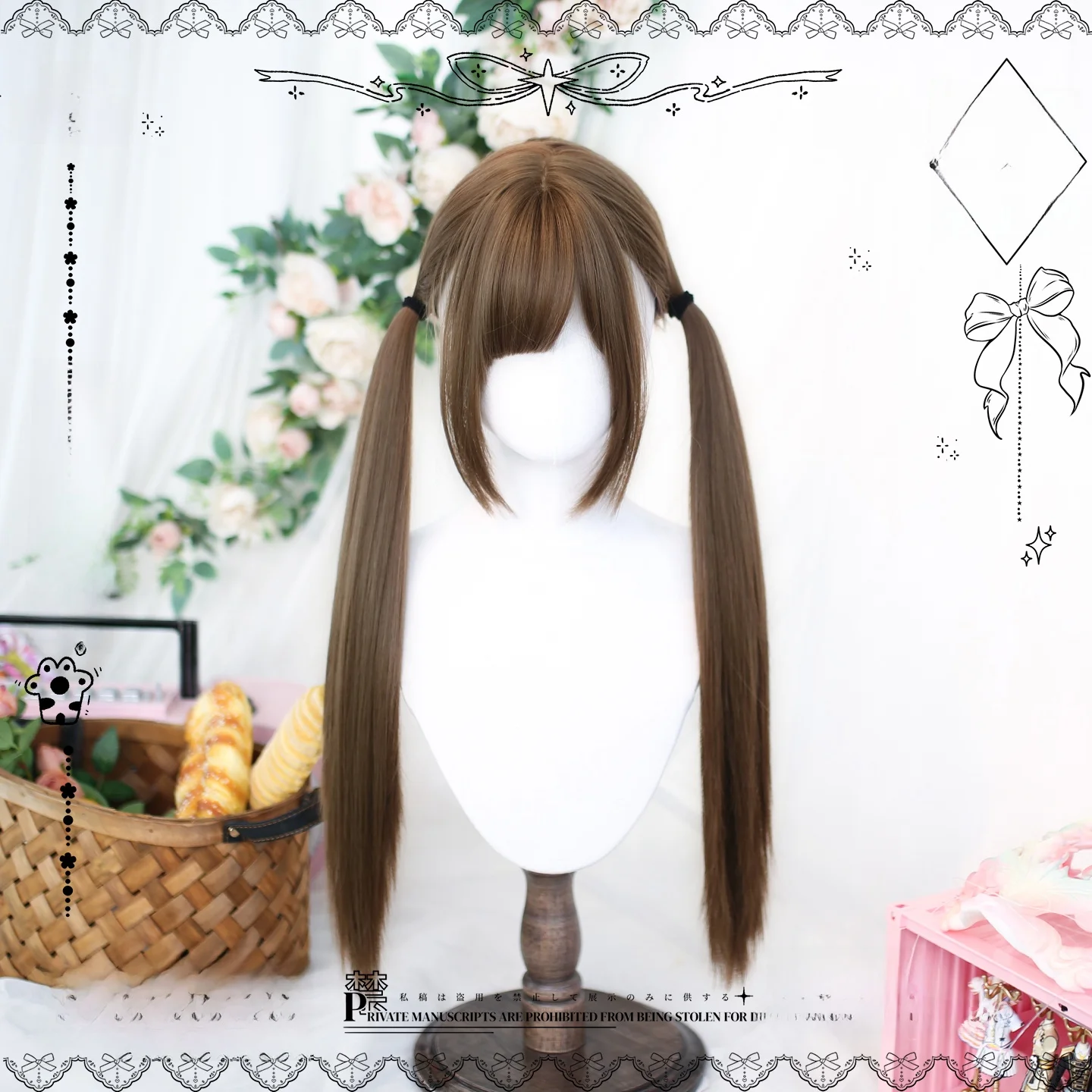 ロリータ風ツインテールウィッグ：カーリーヘアとプールヘアに最適な長卷发スタイル