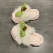 ふわふわの暖かい室内用スリッパ【厚底・ピンク・冬用・加毛仕様】