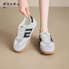 秋冬用 オシャレなレディーススニーカー【フラット・カジュアル・ホワイト】