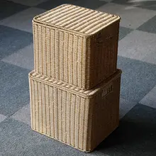 Kens 大容量収納ボックス【衣類整理用・家庭用・プラスチック製・オシャレなラタン風デザイン】