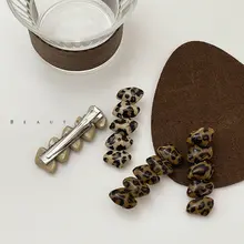 FUNCOCO ヴィンテージ風レオパードヘアクリップ【サイドバング用・前髪用】