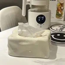 ティッシュボックス リビング 高級感 クレーム 陶器