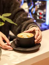 アンティークストーン模様のカフェカップ【陶磁器製・ラテアート・高級感あるデザイン】