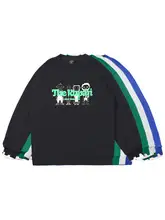 ウェンゼビルプリントスウェットシャツ【ユニセックス・ルーズフィット・秋用・フェイクレイヤード】（セットアップ対応）