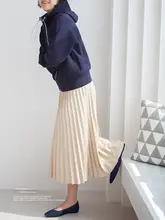 高腰プリーツスカート【Aライン・ミディ丈・静電気防止】
