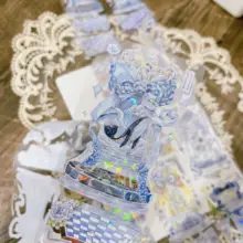 立体デザインの花と西洋チェスのデコレーションテープ【手帳用・背景素材】