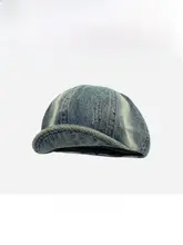 ヴィンテージ風ウォッシュドデニムベレー帽【レディース・顔周りを引き立てるデザイン】