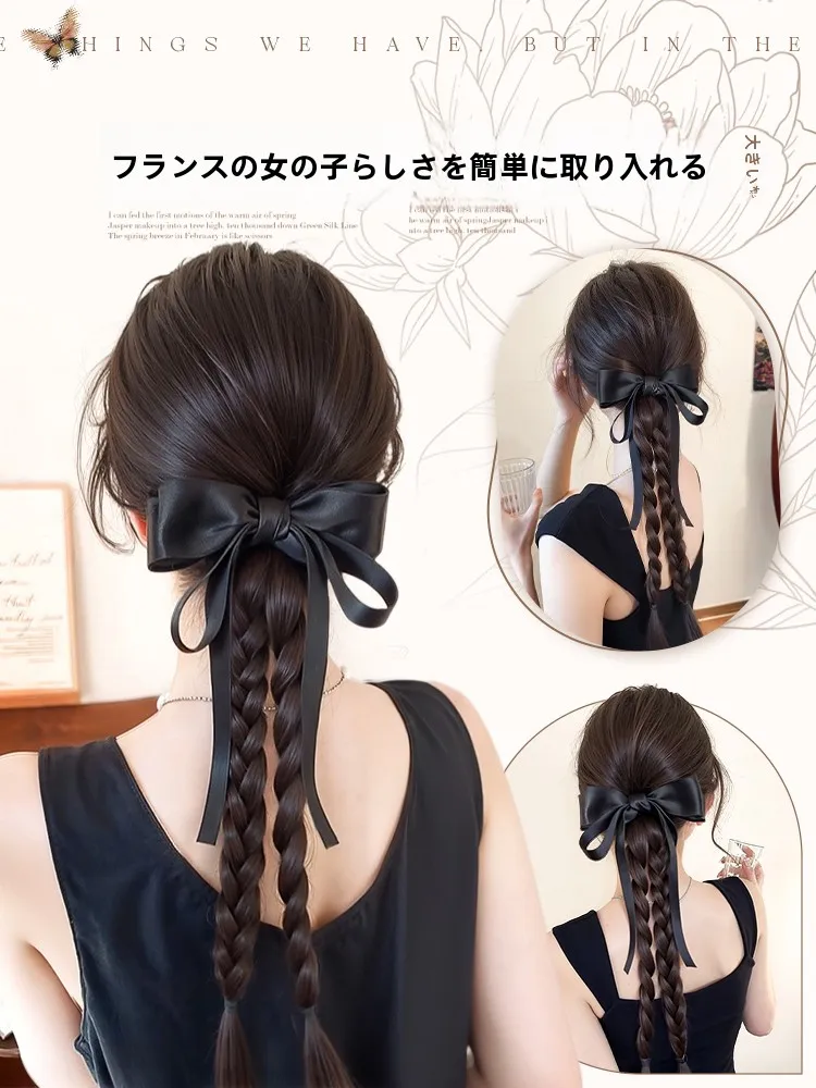 高馬尾用バタフライリボン付きツイストロングウィッグの使い方と効果