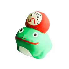 手作り陶器の富士山ダルマ置物【開運・インテリア用・創作工芸品】
