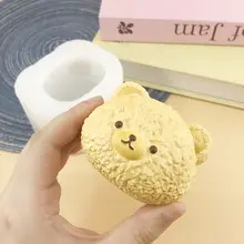 極上の柔らかさ！シリコンベアヘッド型モールド【食品グレード・取り外し簡単・DIYキャンドル作り用】