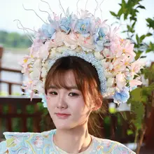 華やかな花飾り 髪飾り用DIY素材【花モチーフ・ヘアバンド用】