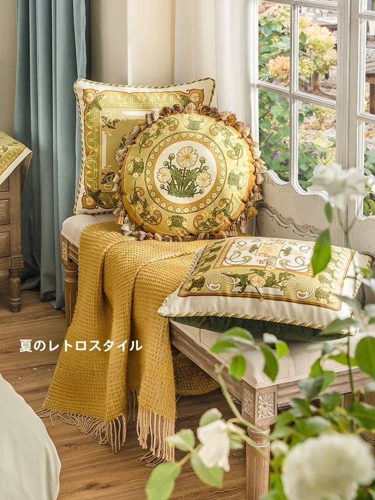 クッションカバー 丸型 どうやって選ぶ？美式風の軽やかさが魅力の円形クッションの選び方