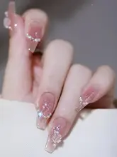 取外し可能な椿デザインのネイルチップ【高級感ある極光カラー・ベージュ・美爪】