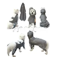 防水ドッグレインコート【中大型犬用・風を防ぎ、引き手対応】