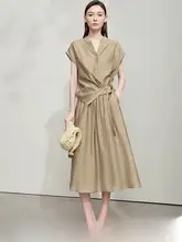 ラミーリネン製 Aラインスカートとフリル袖シャツのコーディネート（セットアップ対応）