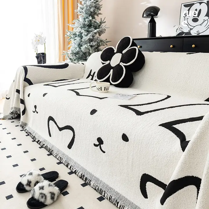 ソファカバー ソファマット フリース フルカバー ペット対応 爪とぎ防止 オールシーズン 上品 キュート 「M.life」