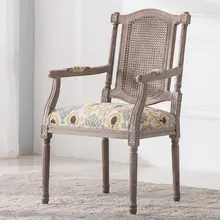 北欧風レトロファブリックダイニングチェア【オーク材・ハンドル付き・アメリカンスタイル】