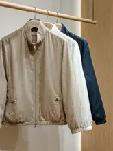 男性用リバーシブル立ち襟ジャケット【リネンと防水素材使用】