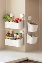 Lazy Corner 吸盤付き調味料収納ボックス【ニンニク・生姜・ネギ用・壁掛けラック】