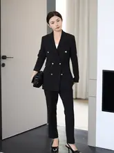 黒のオーバーサイズカジュアルスーツジャケット【スタイリッシュ・女性用・職業用・シンプルデザイン】（セットアップ対応）