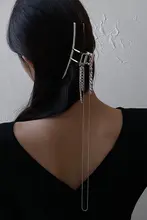 金属製 大型サメクリップ【デザインクリップ・女性用・フリンジチェーン付き】