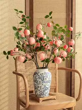 リンゴ 人工花 飾り用花枝 偽花 リビング用 花挿し ドライフラワー 飾り 喜び